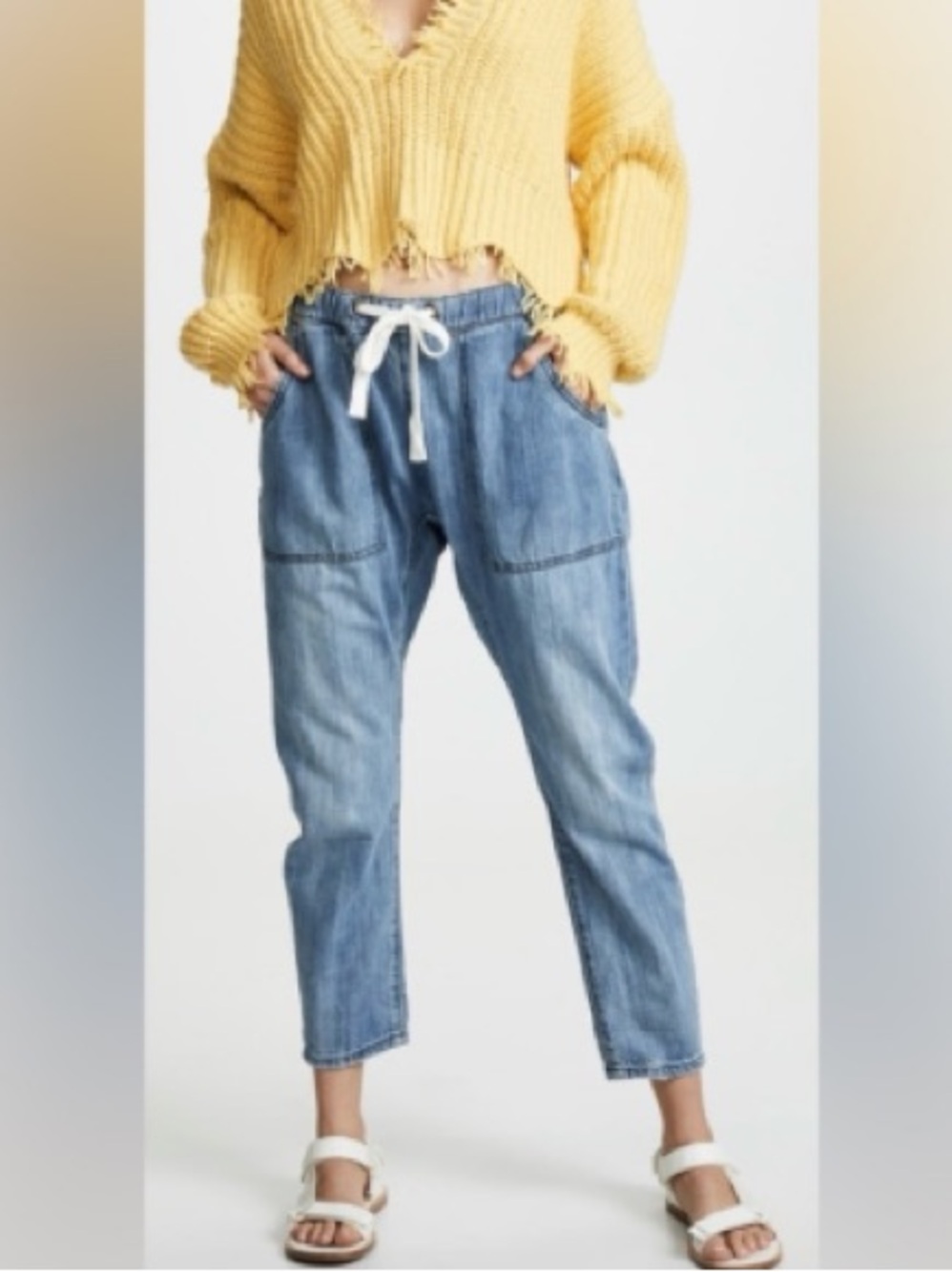 One Teaspoon Cropped Shabby Jeans XS